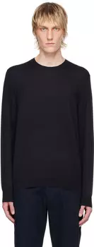 Свитер с круглым вырезом Theory, темно-синий