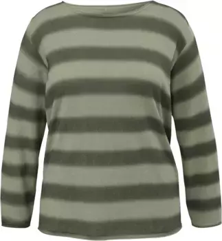 Свитер с круглым вырезом TRIANGLE, с полосатым узором, зеленый