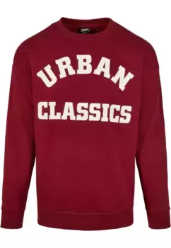 Свитер с круглым вырезом URBAN CLASSICS "URBAN Classics Men's College Print Crew", цвет Burgundy