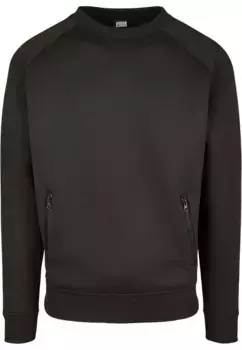 Свитер с круглым вырезом URBAN CLASSICS " Urban Classics Men's Raglan Zip Pocket Crew", черный