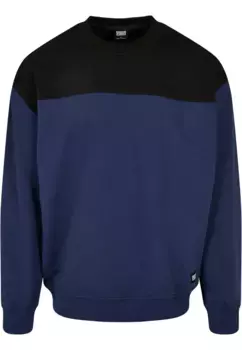 Свитер с круглым вырезом URBAN CLASSICS "URBAN Classics Men's Upper Block Crewneck", синий