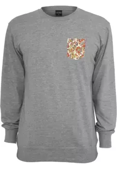Свитер с круглым вырезом URBAN CLASSICS " Urban Classics Men's Contrast Pocket Crewneck", цвет Grey/Flower