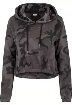Свитер с круглым вырезом URBAN CLASSICS " Urban Classics Ladies Ladies Camo Cropped Hoody", цвет Darkcamouflage