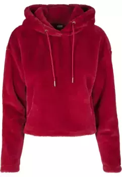 Свитер с круглым вырезом URBAN CLASSICS " Urban Classics Women's Ladies Oversize Short Teddy Hoody", цвет Burgundy