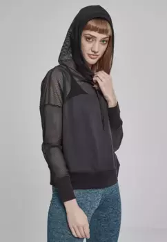 Свитер с круглым вырезом URBAN CLASSICS " Urban Classics Ladies Mesh Hoody", черный