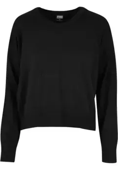 Свитер с круглым вырезом URBAN CLASSICS " Urban Classics Ladies Ladies Eco Viscose Oversized Basic Sweater", черный