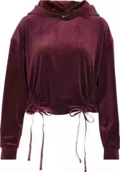 Свитер с круглым вырезом URBAN CLASSICS " Urban Classics Ladies Short Velvet Gathered Hoody", цвет Port