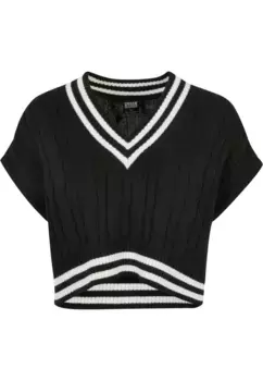 Свитер с круглым вырезом URBAN CLASSICS " Urban Classics Ladies Cropped Knit College Slipover", черный