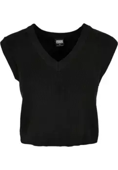 Свитер с круглым вырезом URBAN CLASSICS " Urban Classics Ladies Short Knittd Slip On", черный