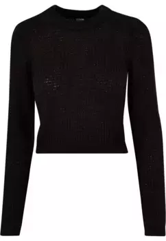 Свитер с круглым вырезом URBAN CLASSICS " Urban Classics Ladies Short Waffle Sweater", черный