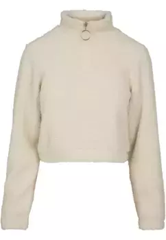Свитер с круглым вырезом URBAN CLASSICS " Urban Classics Ladies Short Sherpa Troyer", кремовый