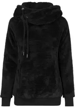 Свитер с круглым вырезом URBAN CLASSICS " Urban Classics Ladies Long Teddy Hoody", черный