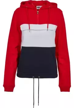 Свитер с круглым вырезом URBAN CLASSICS " Urban Classics Women's Color Block Sweat Pullover Hoody", красный