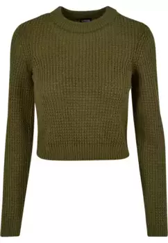 Свитер с круглым вырезом URBAN CLASSICS " Urban Classics Ladies Short Waffle Sweater", цвет Summerolive