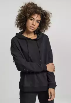 Свитер с круглым вырезом URBAN CLASSICS " Urban Classics Ladies Laced-Up Hoody", черный