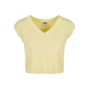 Свитер с круглым вырезом URBAN CLASSICS " Urban Classics Ladies Short Knittd Slip On", желтый