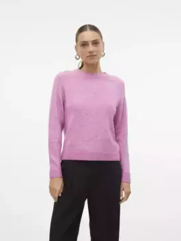 Свитер с круглым вырезом Vero Moda "VMFILUCA LS O-NECK PULLOVER GA NOOS", фуксия