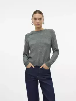 Свитер с круглым вырезом Vero Moda "VMFILUCA LS O-NECK PULLOVER GA NOOS", зеленый