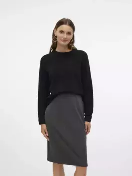 Свитер с круглым вырезом Vero Moda "VMFILUCA LS O-NECK PULLOVER GA NOOS", черный
