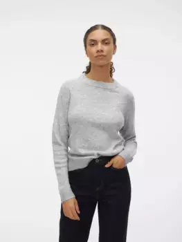 Свитер с круглым вырезом Vero Moda "VMFILUCA LS O-NECK PULLOVER GA NOOS", серый