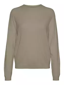Свитер с круглым вырезом Vero Moda "VMHAPPINESS LS RAGLAN PULLOVE GA BOO REP", серебристый
