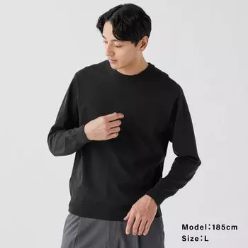 Свитер с круглым вырезом высокого калибра Мужской PLST, черный