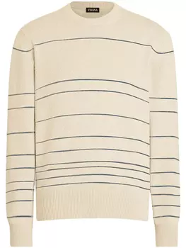 Свитер с круглым вырезом Zegna, белый