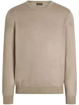 Свитер с круглым вырезом Zegna, нейтральный