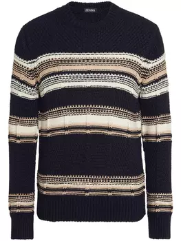 Свитер с круглым вырезом Zegna, синий