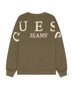 Свитер с крупным логотипом сзади Guess Jeans, зеленый