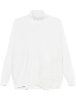 Свитер с кружевной аппликацией D.Exterior, белый