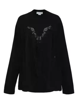 Свитер с кружевными вставками STELLA MCCARTNEY, черный
