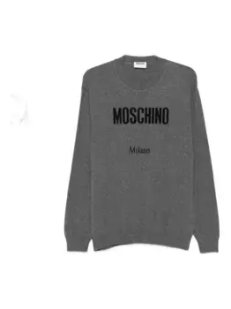 Свитер с логотипом Moschino, серый