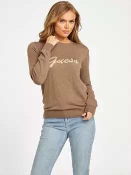 Свитер с логотипом Odetta Guess Factory, цвет Brown Shitake