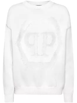 Свитер с логотипом Philipp Plein, белый