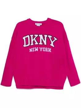 Свитер с логотипом университета DKNY, розовый