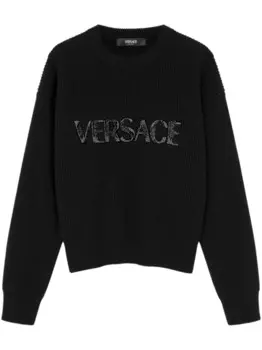 Свитер с логотипом Versace, черный