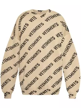 Свитер с логотипом VETEMENTS, нейтральный