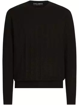 Свитер с логотипом-жаккардом Dolce & Gabbana, черный