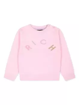Свитер с логотипом-жаккардом John Richmond Junior, розовый