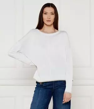 Свитер с люрексом Relaxed fit Liu Jo, белый