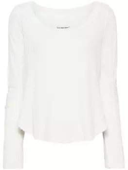 Свитер с манжетами из крученого кабеля Free People, белый