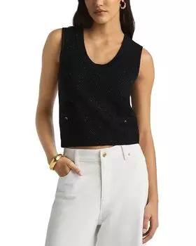 Свитер с микро-пайетками St. John, черный