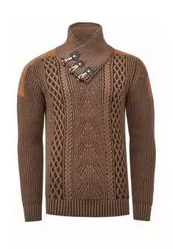 Свитер с модным узором вязки Rusty Neal, коричневый