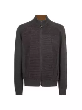 Свитер с молнией Blouson во всю длину Stefano Ricci, серый