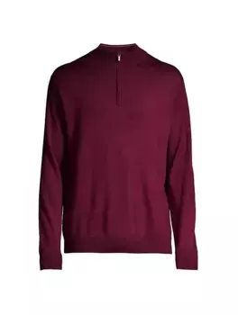 Свитер с молнией до четверти Crown Autumn Crest Peter Millar, цвет dark radish
