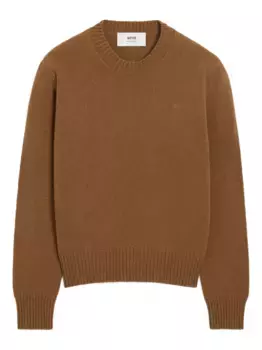 Свитер с монограммой Ami De Coeur AMI Paris, коричневый