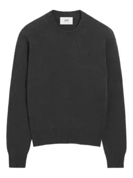 Свитер с монограммой Ami-De-Coeur AMI Paris, серый