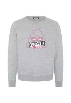 Свитер с мотивом Pile of Poo emoji, цвет Neutral Gray Melange