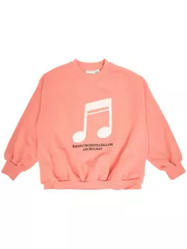 Свитер с музыкальным принтом Mini Rodini, розовый